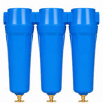 1 inch 95 CFM Industrial Compressed Air Line Filter Set 1 Inch (25 mm, 95 CFM) | Pre Filter, After Filter & Carbon Filter with Manual Drain Valve